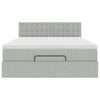 vidaXL Ottoman bed met matras en LED's 140x190cm fluweel lichtgrijs