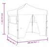 vidaXL Partytent met 4 zijwanden inklapbaar 2x2 m staal cr&egrave;me