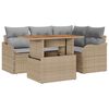 vidaXL Tuinbankenset met kussen 5 pcs Beige en Licht Grijs poly rattan