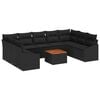 vidaXL Tuinbankenset 10 st Zwart poly rattan