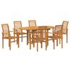 vidaXL Tuin eettafelset 7 pcs Bruin Massief Teakhout
