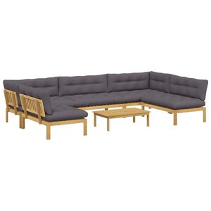vidaXL 6 Stuk Garden Pallet Sofa Units Massief Acaciahout Licht Bruin