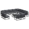 vidaXL Tuinbankenset met kussen 13 pcs Zwart Aluminium