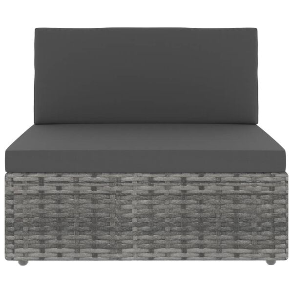 vidaXL 7-delige Loungeset poly rattan grijs