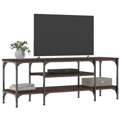 vidaXL Tv-meubel 121x35x45 cm bewerkt hout en ijzer bruin eikenkleur