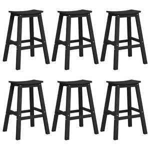 vidaXL Tuin Bar Set 6 st Zwart HDPE