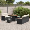 vidaXL Tuin Sofa Set met kussen met opslag Zwart Poly riet