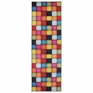 vidaXL Vloerkleedloper LESAKA kleurrijk 50 x 100 cm Diamantvelours