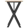 vidaXL Eettafel X-frame 50x50x75 cm massief grenenhout en staal