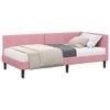 vidaXL Hoekbedframe met Matras 2 st Roze 100 x 200 cm Fluweel