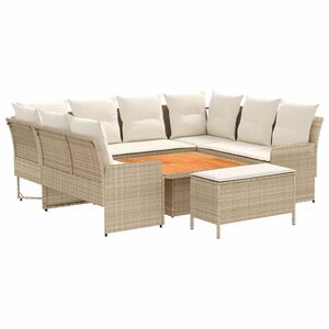 vidaXL Meubelsets met kussen 7 pcs Beige en Cr&egrave;me PE Rattan