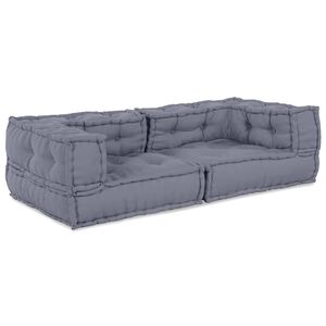 vidaXL Modulair Sofabet 3 pcs Grijs 140 x 70 x 36 cm Stof