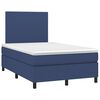 vidaXL Boxspring met matras en LED stof blauw 120x200 cm