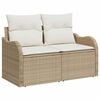 vidaXL Tuin Sofa Set met kussen 7 pcs Beige Poly riet