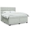 vidaXL Boxspring met matras fluweel lichtgrijs 180x200 cm