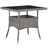 vidaXL Tuintafel poly rattan en glas grijs