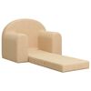 vidaXL Kinderslaapbank zacht pluche crèmekleurig