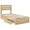 vidaXL Bedframe met lade met hoofdeinde met opslag Bewerkt hout