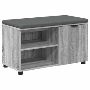 vidaXL Halbank met kussen met plank Grijze Sonoma 80 x 38 x 46 cm