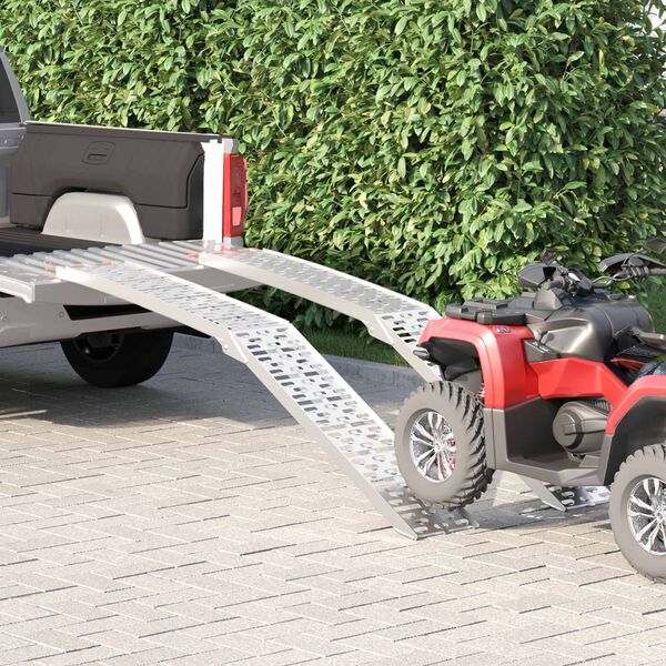 vidaXL Laad Ramp 2 pcs Zilver 222 x 29 x 14 cm Aluminium