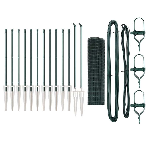 vidaXL Afrasteringspaal Groen 25 x 0,8 m (12 x 12 mm gaas)