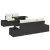 vidaXL Bankstel met kussen 6 pcs Zwart en Cr&egrave;me poly rattan