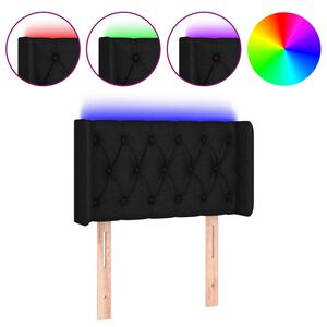 vidaXL Hoofdbord LED 83x16x78/88 cm stof zwart