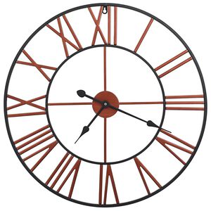 vidaXL Wandklok 58 cm metaal rood