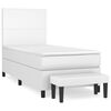 vidaXL Boxspring met matras kunstleer wit 90x190 cm