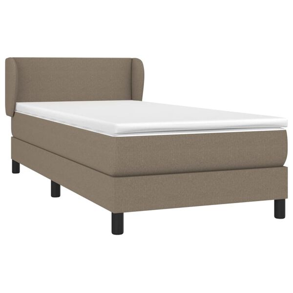 vidaXL Boxspring met matras stof taupe 90x190 cm