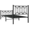 vidaXL Bedframe met hoofd- en voeteneinde metaal zwart 75x190 cm
