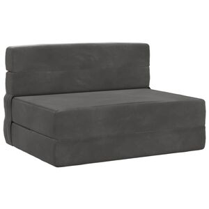 vidaXL Vouwbare Bankbed Donkergrijs 70 x 72 x 60 cm Stof