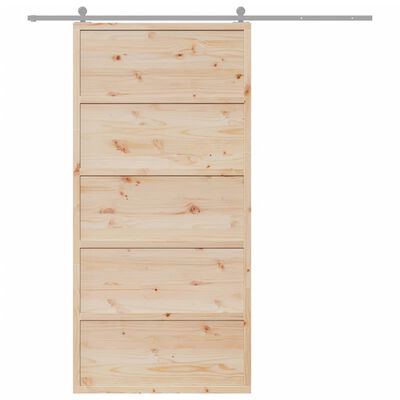 vidaXL Schuifdeur 100x208 cm massief grenenhout