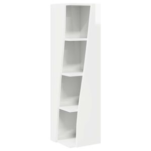 vidaXL Hoekkast 27,5x27x102cm Bewerkt hout Hoogglans wit