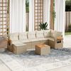 vidaXL 8-delige Loungeset met kussens poly rattan beige