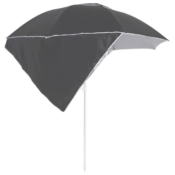 vidaXL Strandparasol met zijwanden 215 cm antracietkleurig