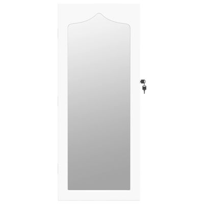 vidaXL Sieradenkast met spiegel wandgemonteerd 37,5x10x90 cm wit