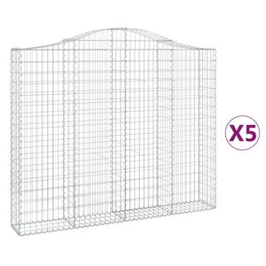 vidaXL Schanskorven 5 st gewelfd 200x30x160/180 cm ijzer