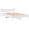 vidaXL Bedframe met hoofdbord massief grenenhout wit 140x200 cm