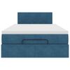vidaXL Bed poef met matras en LED's 120x190 cm fluweel donkerblauw