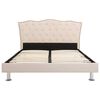 vidaXL Bed met traagschuim matras stof beige 140x200 cm