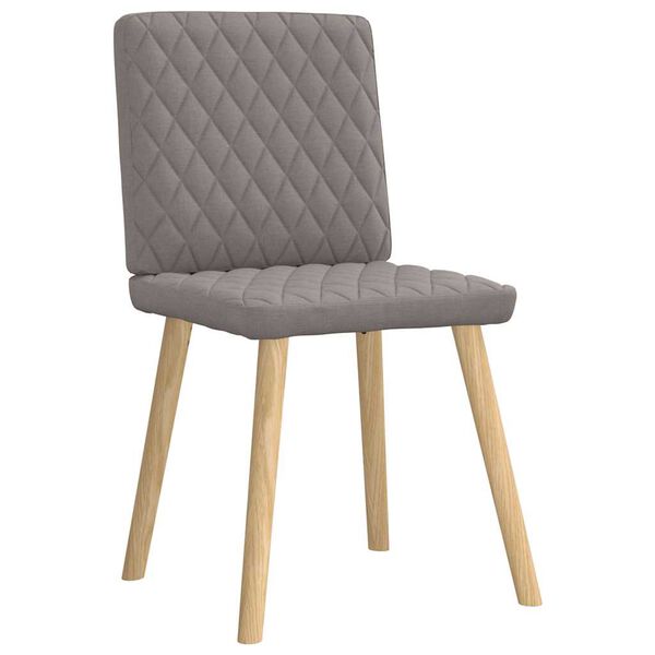 vidaXL Eetkamerstoelen 4 st draaibaar stof taupe