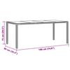 vidaXL Tuintafel met glazen blad 190x90x75 cm poly rattan bruin