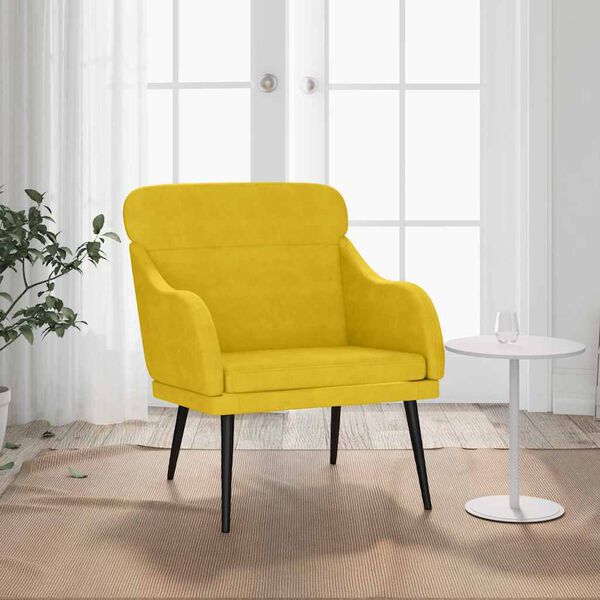 vidaXL Fauteuil 63x76x80 cm fluweel geel