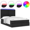 vidaXL Ottoman bed met matras en LED's 140x190cm stof zwart