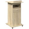 vidaXL Lessenaar met wielen en lade 55x55x107 cm hout sonoma eiken