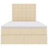 vidaXL Opbergbed met LED met matras Cr&egrave;me 120 x 200 cm Polyester