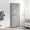 vidaXL Hoge kast 69,5x34x180 cm bewerkt hout betongrijs