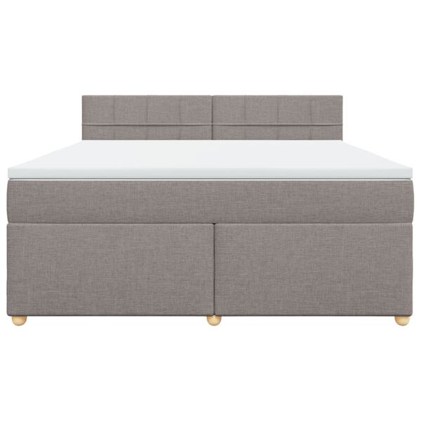 vidaXL Boxspring met matras stof taupe 180x200 cm