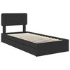 vidaXL Opslag bed met hoofdeinde Zwart 90 x 190 cm Bewerkt hout